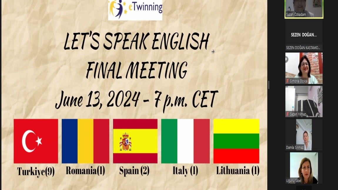 LET’S SPEAK ENGLISH PROJESİ KAPANIŞ TOPLANTISI