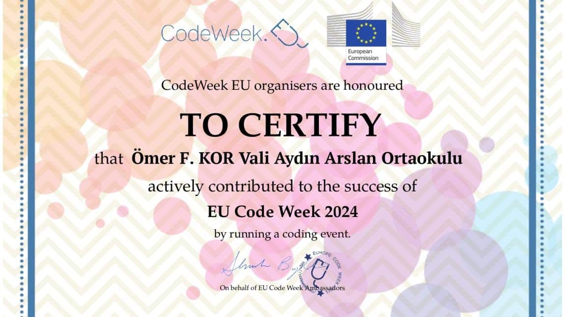 Okulumuzda Codeweek (Kod Haftası) Etkinlikleri